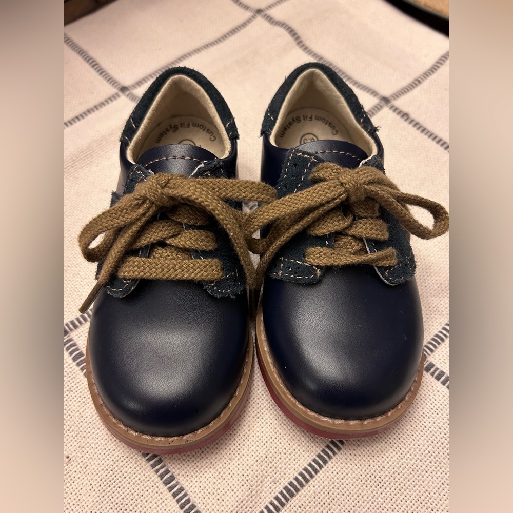 Footmates Navy Blue Connor 8469 Leather Suede Custom Fit Dress Baby Shoes Sz 6.5